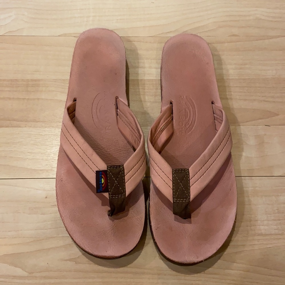 Pink Rainbow thick strap flip flop